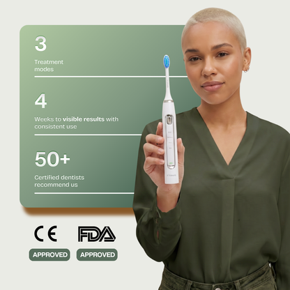 Escova de dentes elétrica 2 em 1 com LED